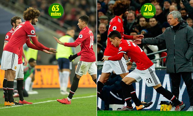 Fellaini Hanya Tujuh Menit Masuk Lapangan Saat MU Kalah 2-0 dari Tottenham Hotspur